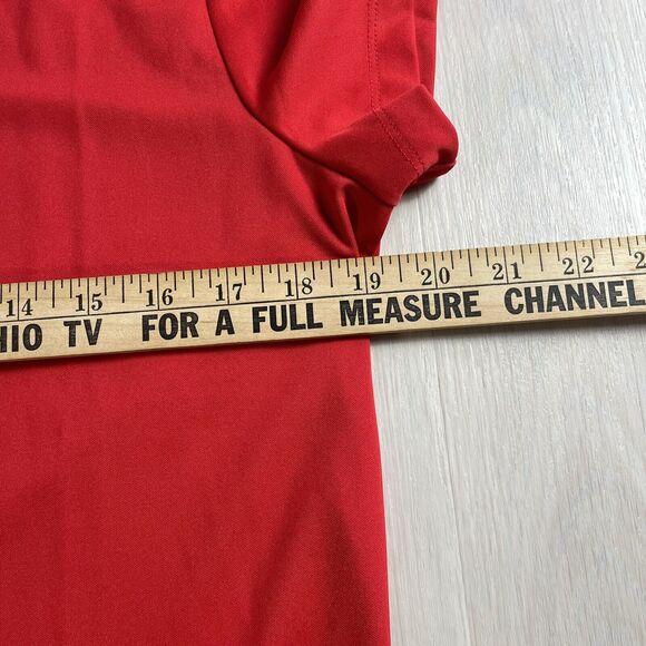 Nike Golf Polo Women's Large Red Dri-Fit Shirt Golfing Attire Sleeve Swoosh Dri - Picture 10 of 15